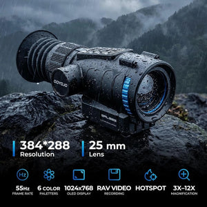 GOYOJO GRL325 25mm Thermal Rifle Scope Night Vision Hunting Optic 384x288 WiFi O