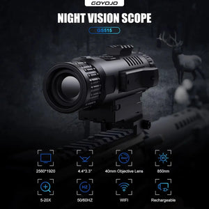 GOYOJO GS515 Night Vision Scope 5-20x Digital IR Hunting Rifle Optic HD