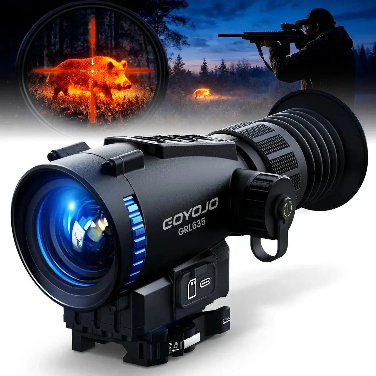 GOYOJO GRL635 640x512 35mm Thermal Scope 4X WiFi 64GB Night Vision