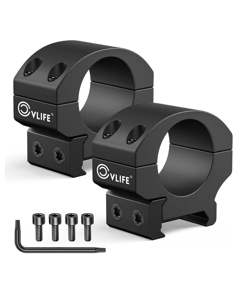 CVLIFE 1 Inch Scope Rings Medium Profile Picatinny Rail Mount 2PCS Black