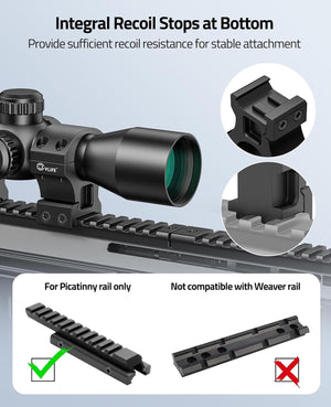 CVLIFE 1 Inch Scope Rings Medium Profile Picatinny Rail Mount 2PCS Black