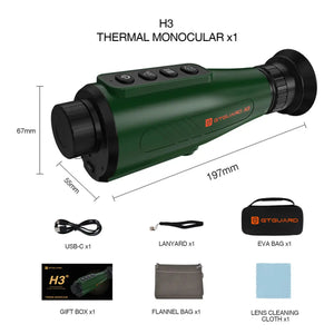 GTGUARD H3 Thermal Imaging Monocular Thermal Sensor 15mm Lens|1498m Detection | WiFi | 10Hr Battery One Stop Shopped